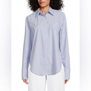 Good American Rhinestone-Embellished Cotton-Blend Poplin Size XS